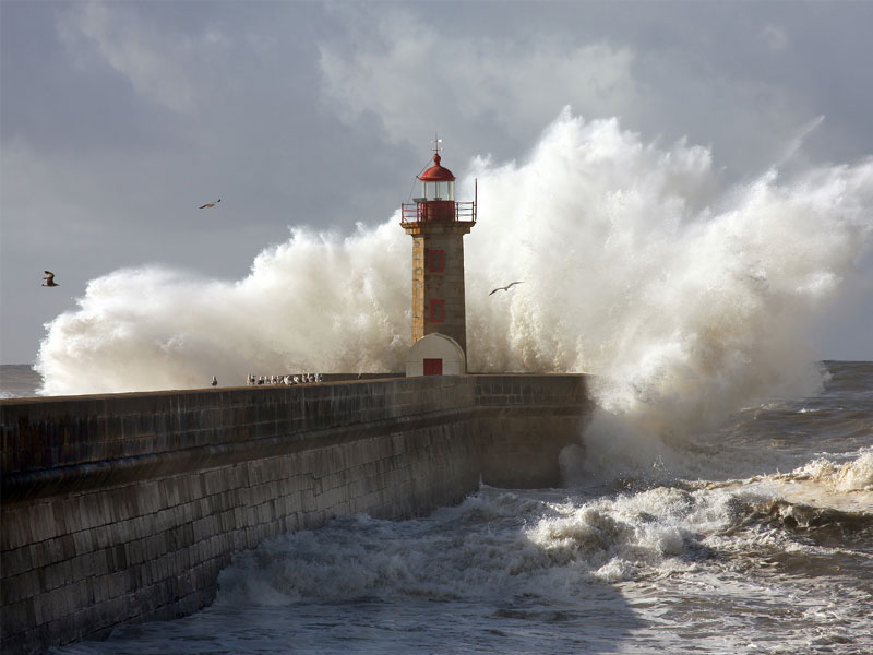 Lighthouse in Foz of Douro, Portugal