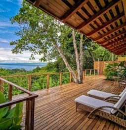 outdoor terrace at Lapa Rios Lodge