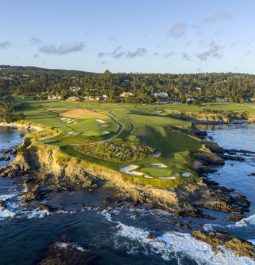 golf course with rocky shoreline overlooking ocean