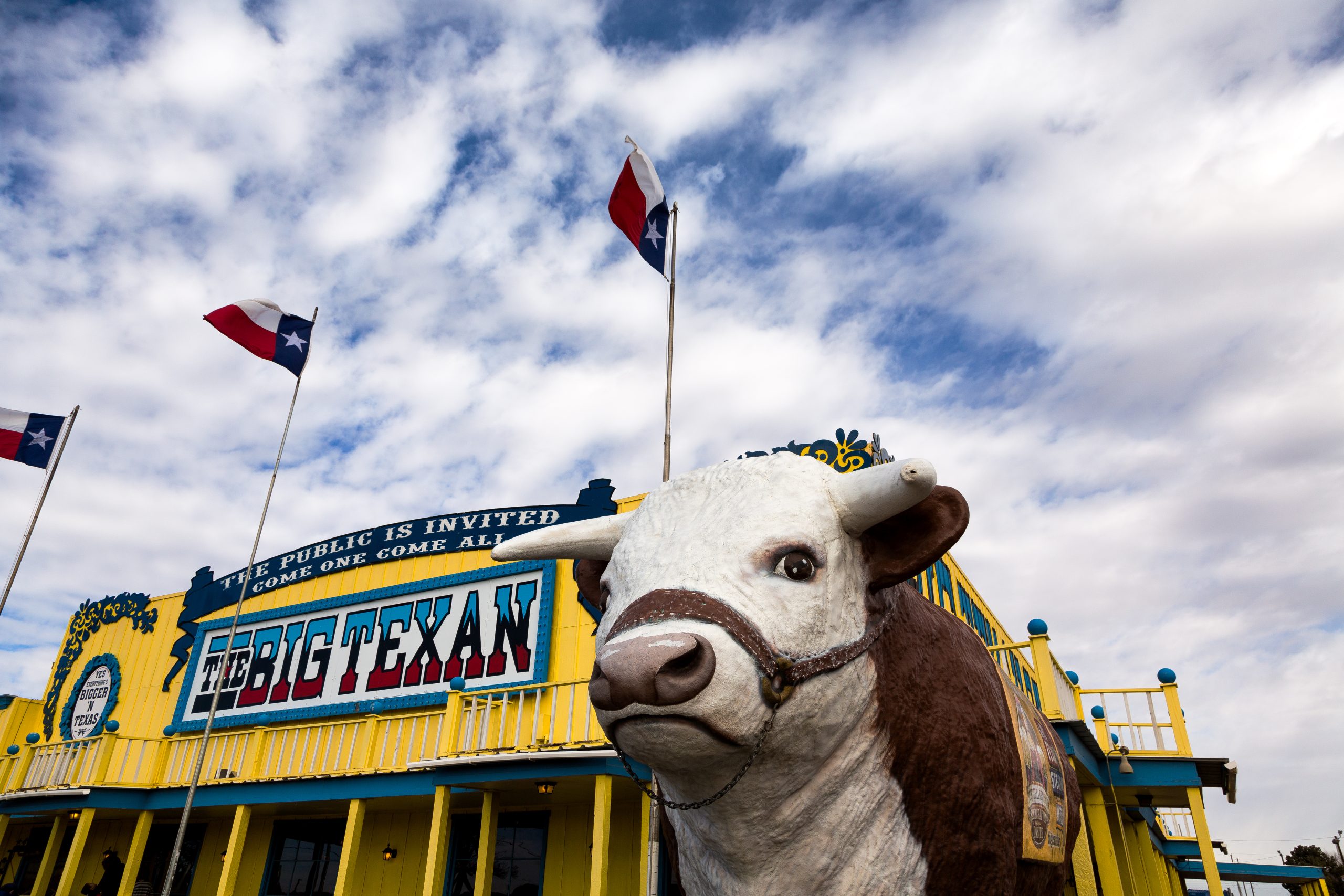 The Big Texan restaurant is a landmark attraction in Amarillo made famous by its location on Route 66