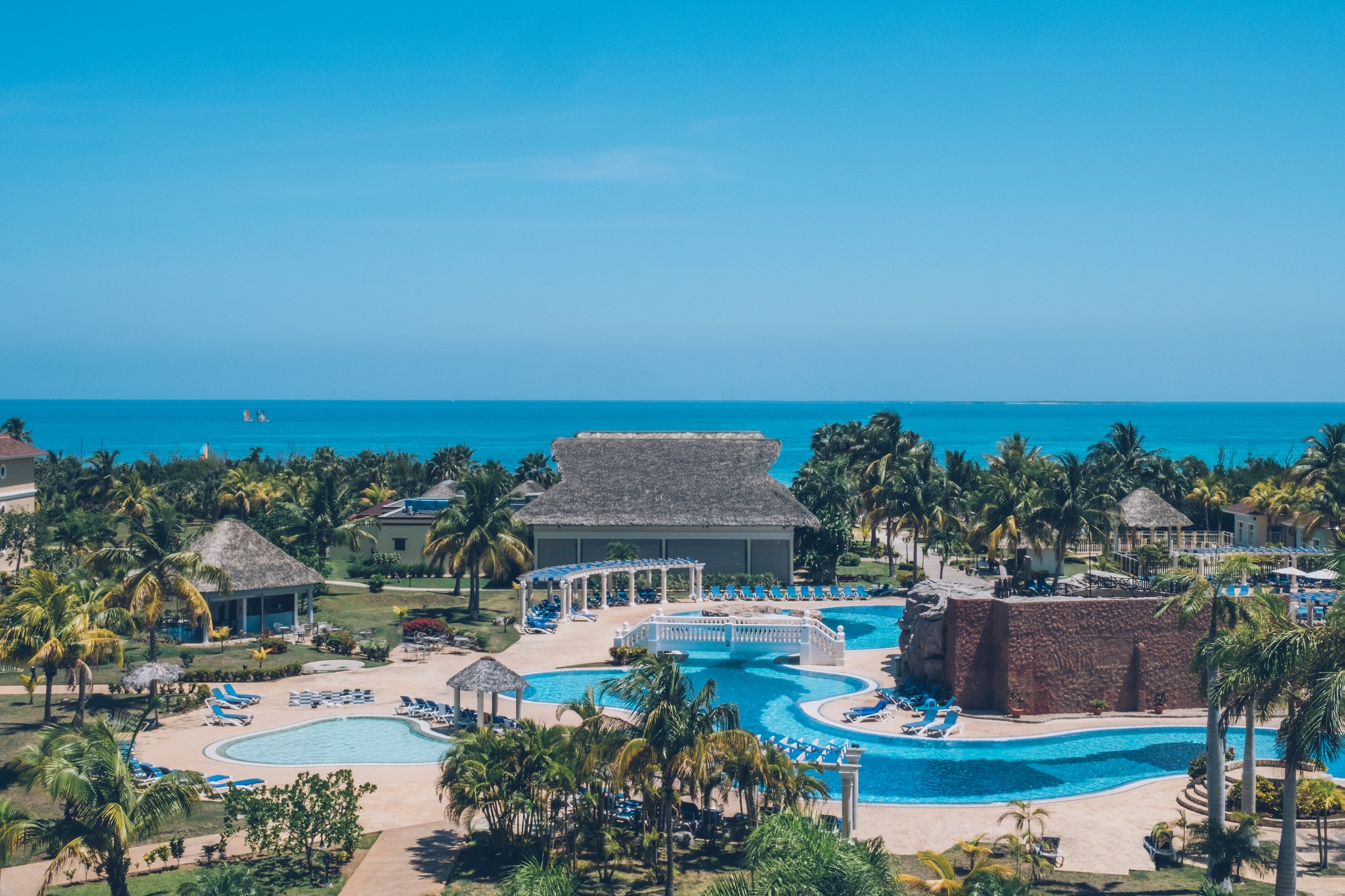 View of pool and ocean at Iberostar Laguna Azul