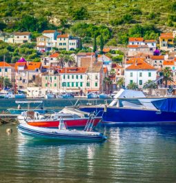 boats in water on vis island