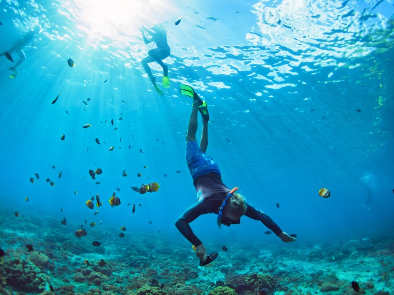 Snorkeling underwater