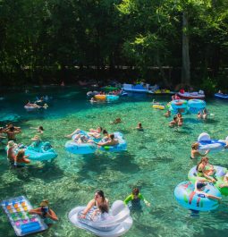 people on floats at Ginnie Springs