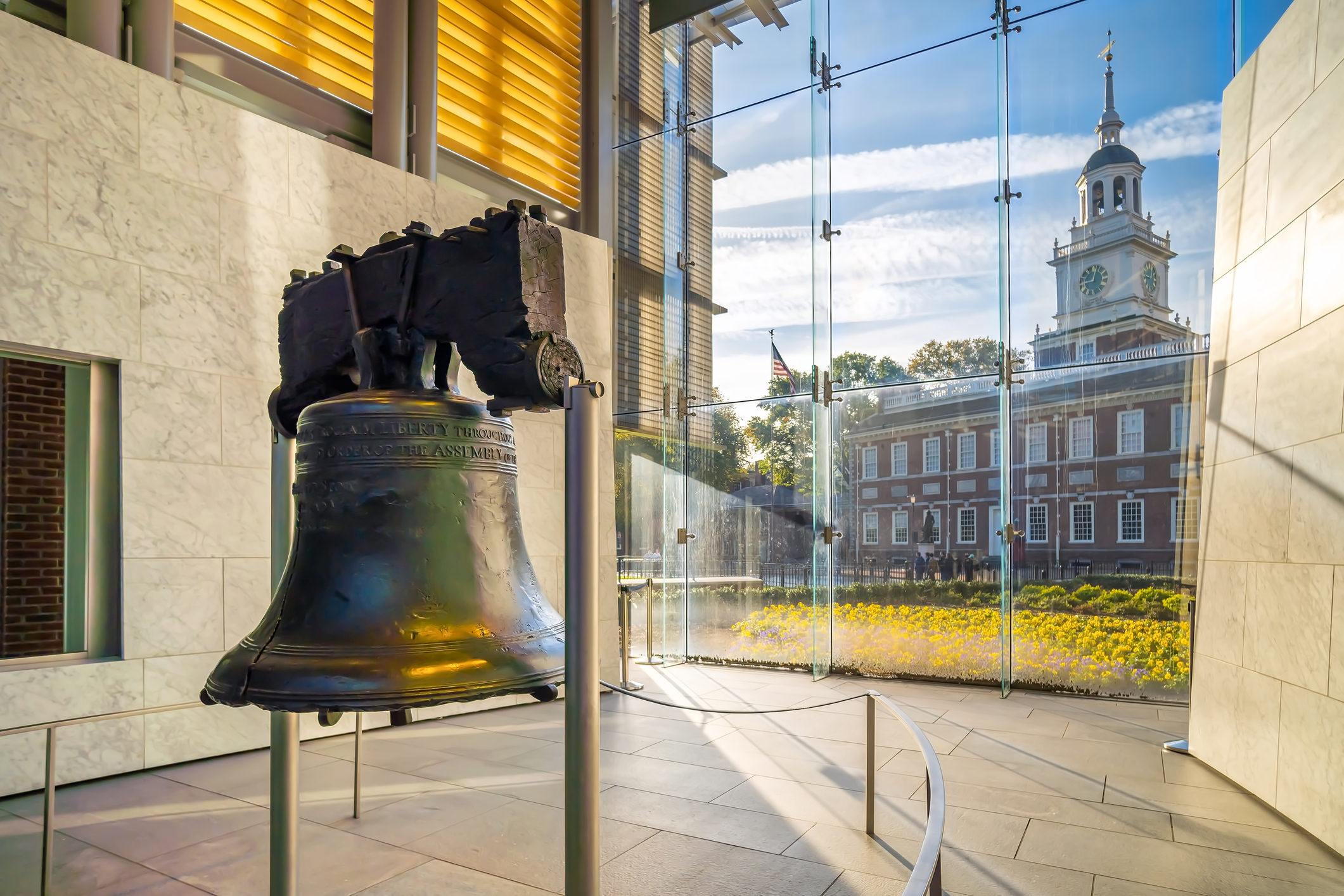 Liberty Bell old symbol of American freedom in Philadelphia