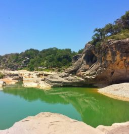 green water at Pedernales Falls State Park