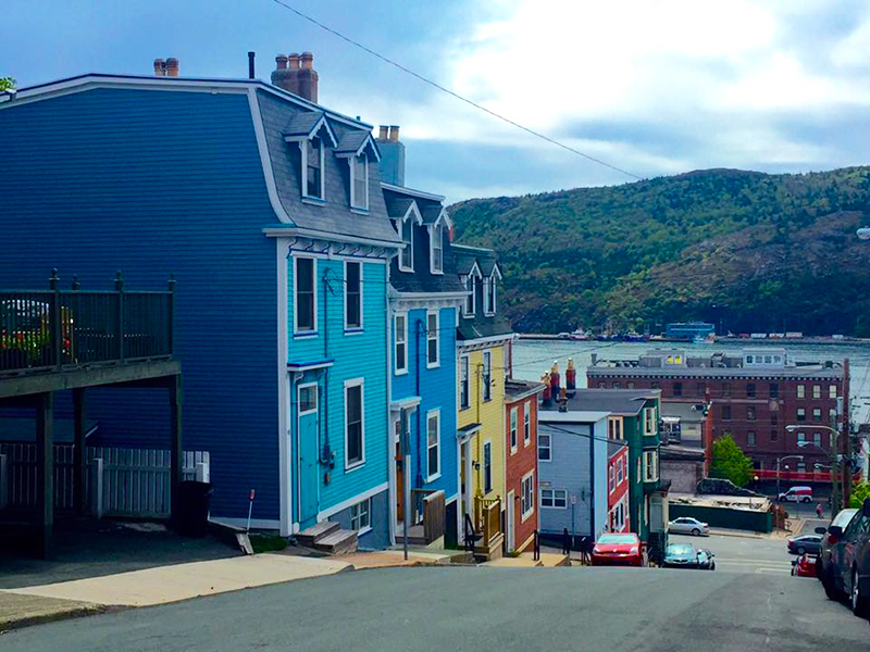 Colorful houses on Holloway Street, St. John's, Newfoundland