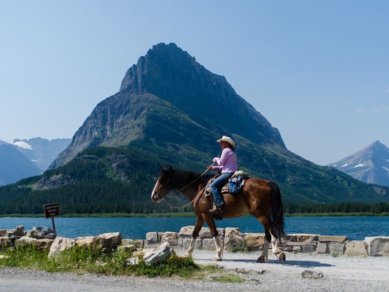 Horseback riding at Swiftcurrent