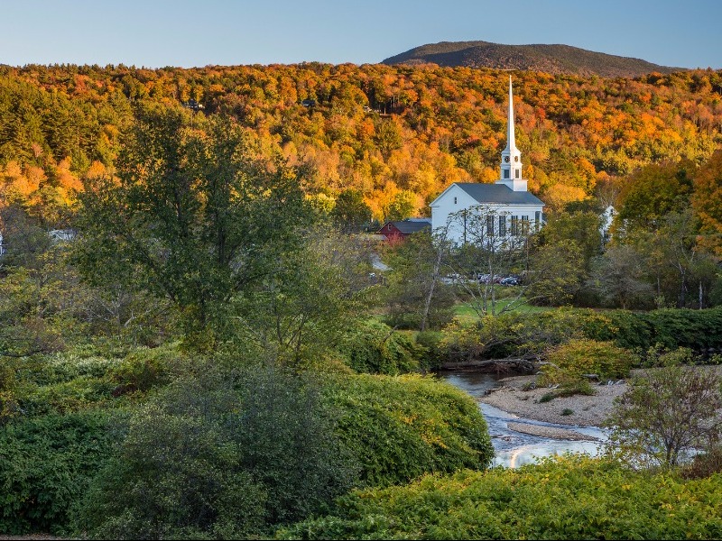 Stowe, Vermont in the fall