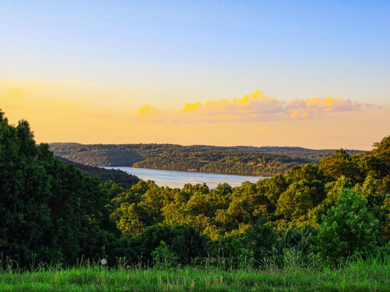 Sunset over Norfork Lake in Mountain Home, Arkansas