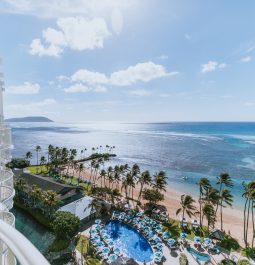 High-rise hotel with view of ocean