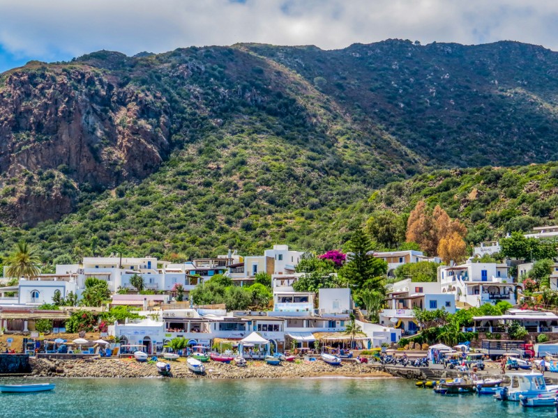 View of the island of Panarea, Aeolian Islands, Italy