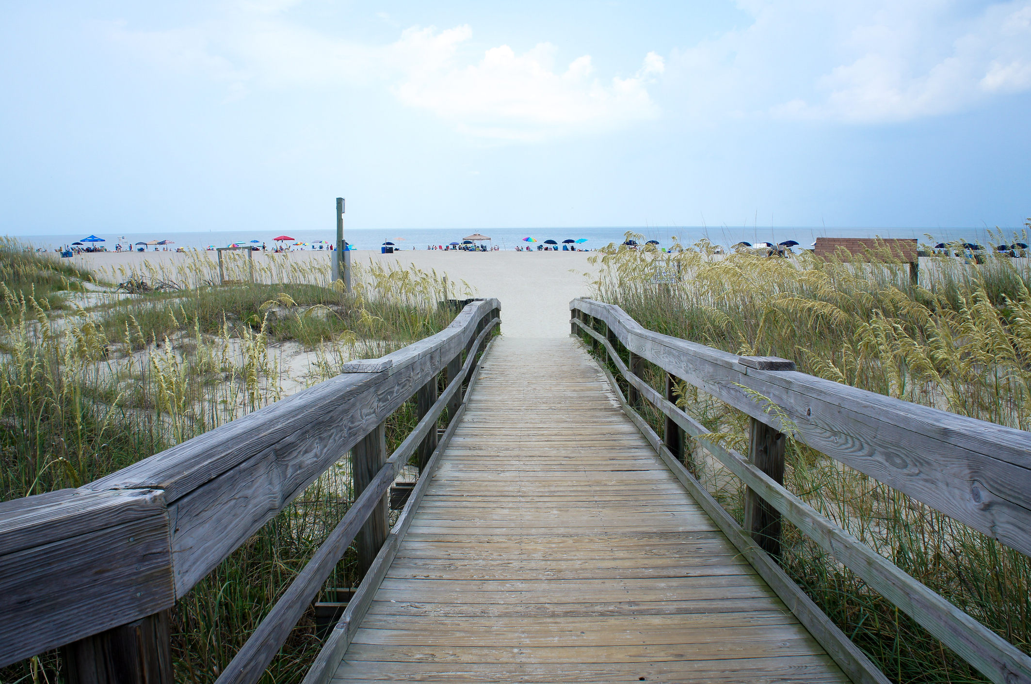 Wooden walkway to Tybee Island Beach