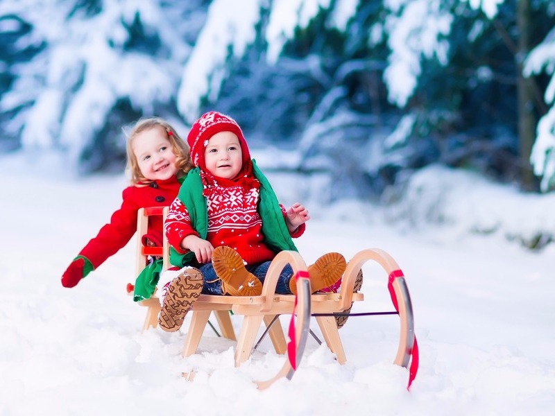 Kids Sledding