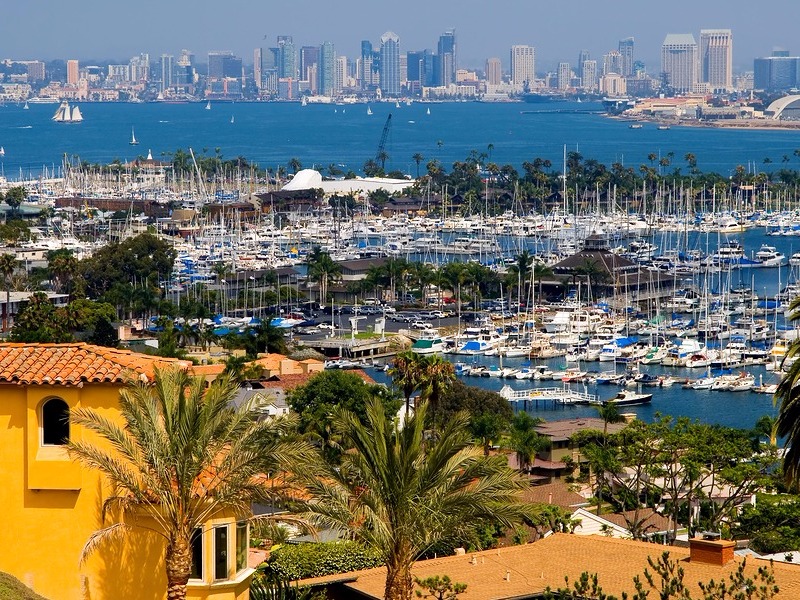 Skyscrapers in the background in San Diego