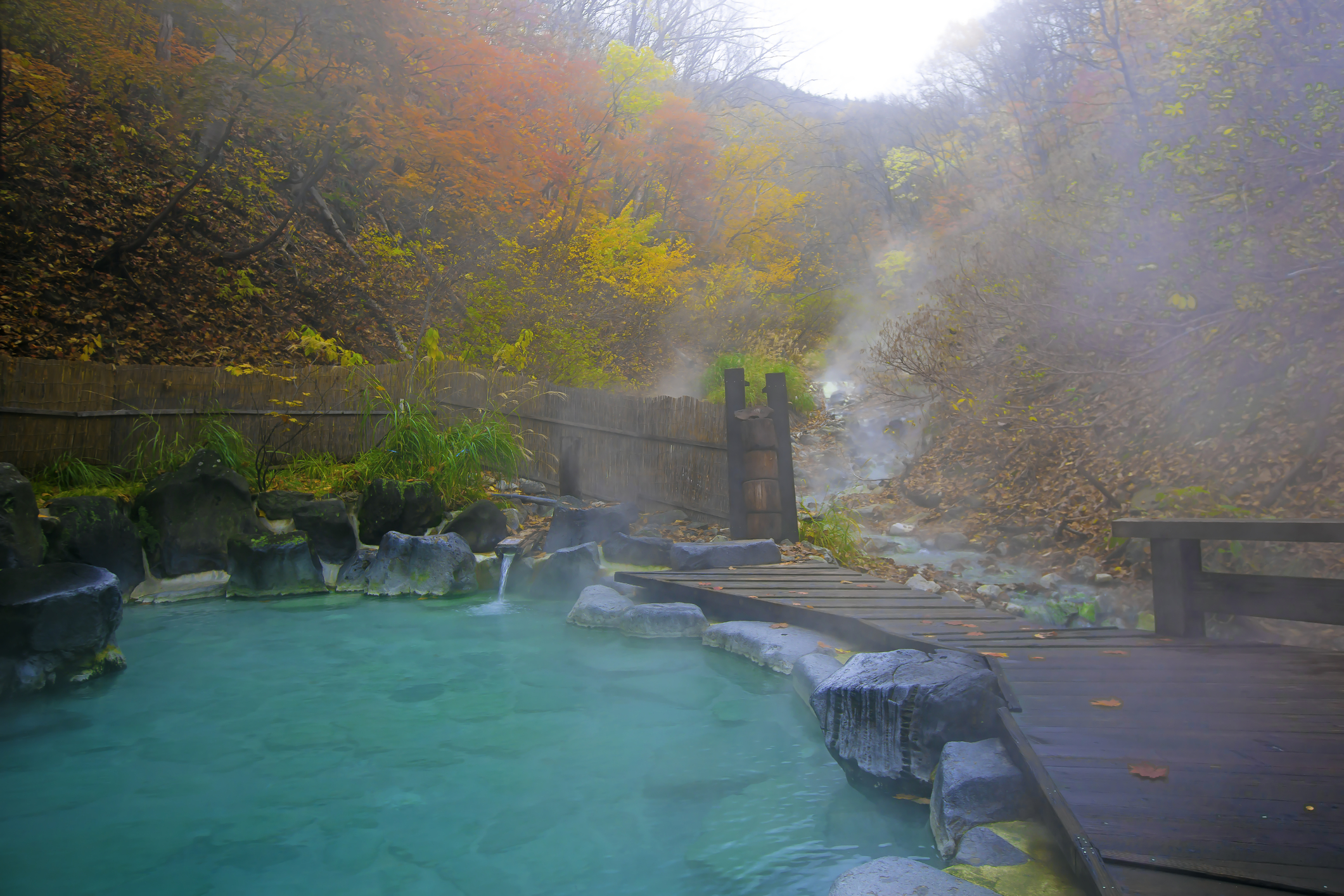 Japanese Hot Springs Onsen Natural Bath - Yamagata. Japan