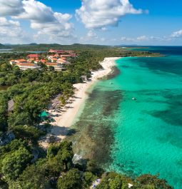 beachfront resort overlooking turquoise waters