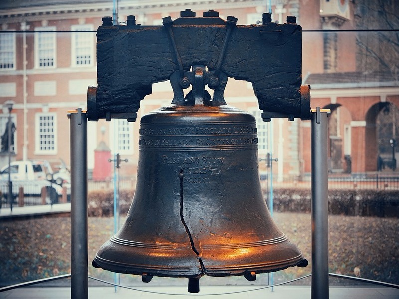 Liberty Bell and Independence Hall in Philadelphia