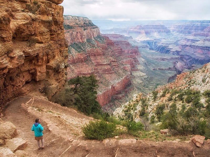 Girl on Kaibab Trail in the Grand Canyon