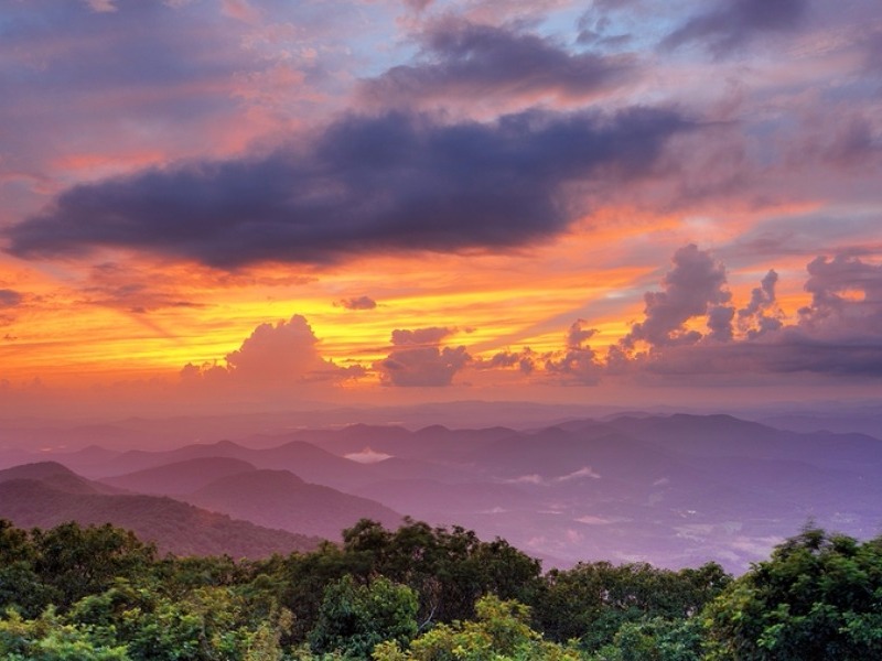 Mountaintop observatory at night on Brasstown Bald