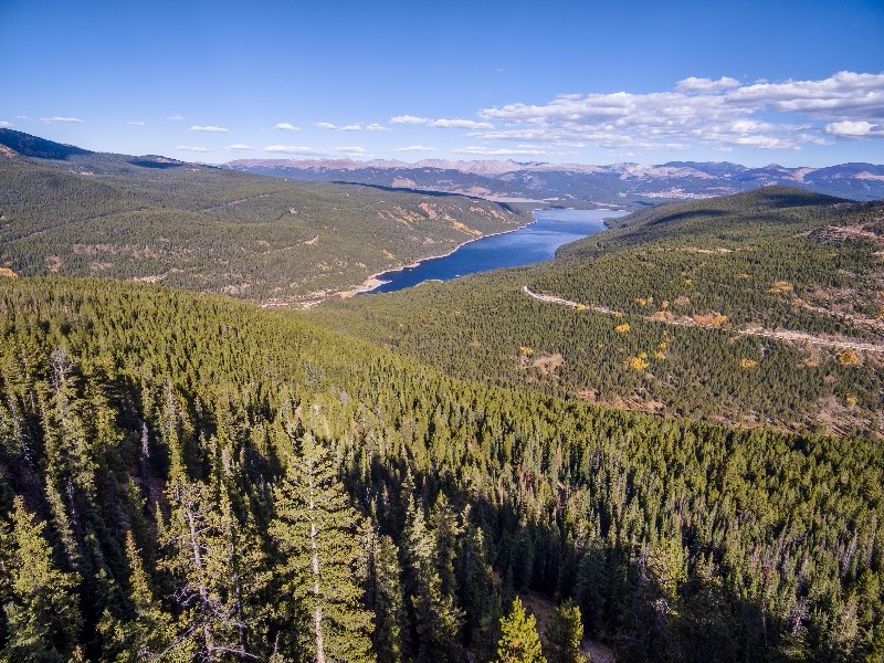 aerial view of Turquoise Lake Recreation Area 