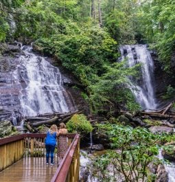 View of Anna Ruby fall in Helen, Georgia, USA