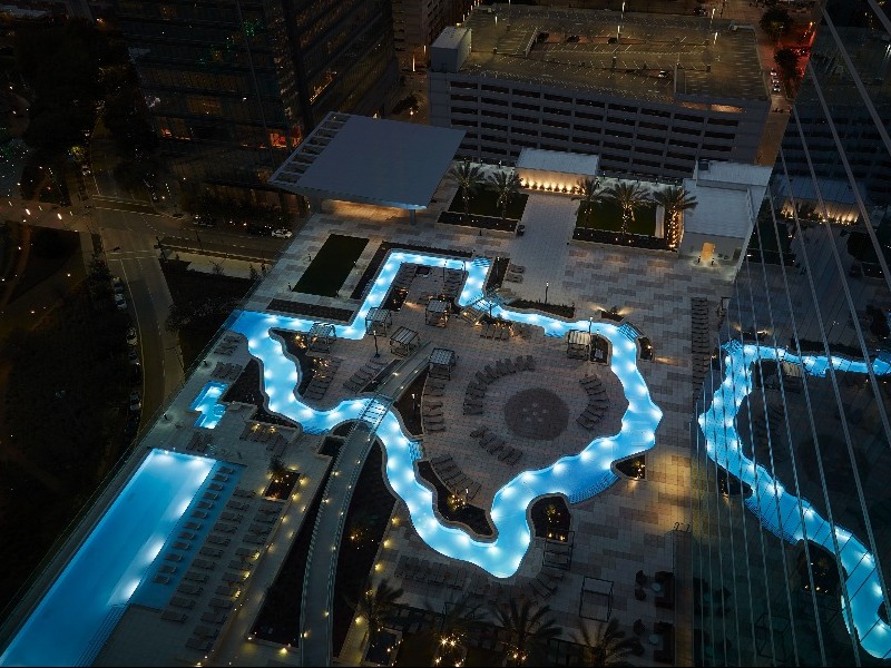 Texas-shaped lazy river in Houston