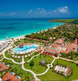 aerial view showing pool and oceanfront view Sandals Grand Antigua Resort Spa, Antigua