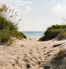 Sandy Pathway to Coquina Beach at Nags Head, North Carolina