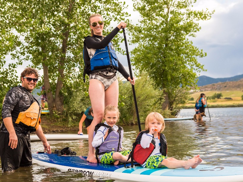 paddleboarding at Chatfield Reservoir