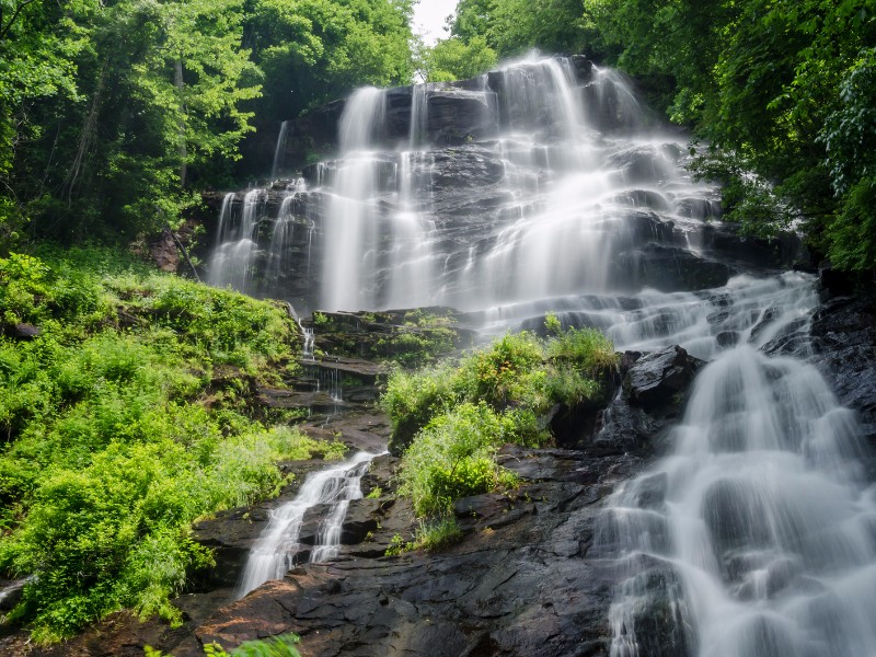 Amicalola Falls in Georgia in Summer 