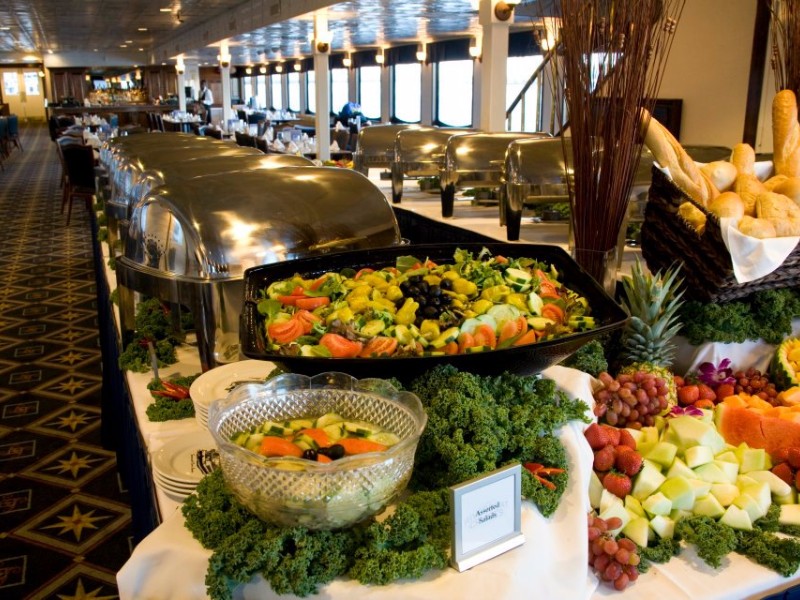 Buffet dining on the boat