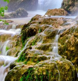 waterfalls with rocks at gorman falls