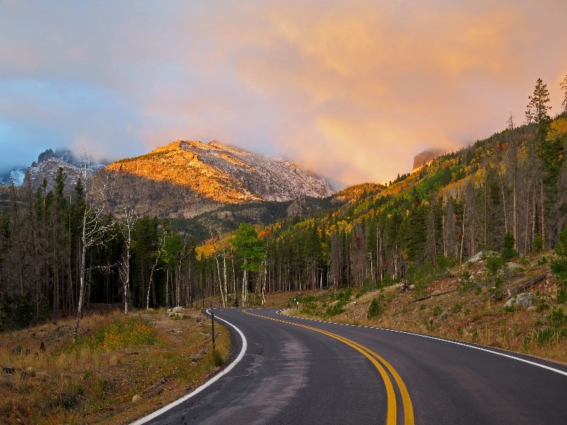 Scenic drive near the Rockies