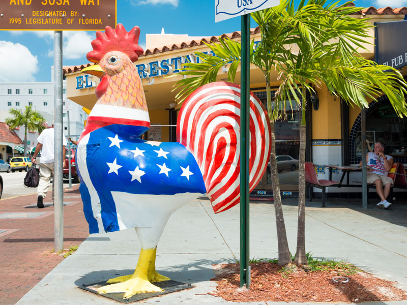 Painted rooster on Calle Ocho, Little Havana, Miami