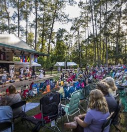 audience watching the stage at Florida Folk Festival