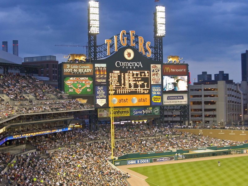 MLB's fans pack Comerica Park for a Tigers game.