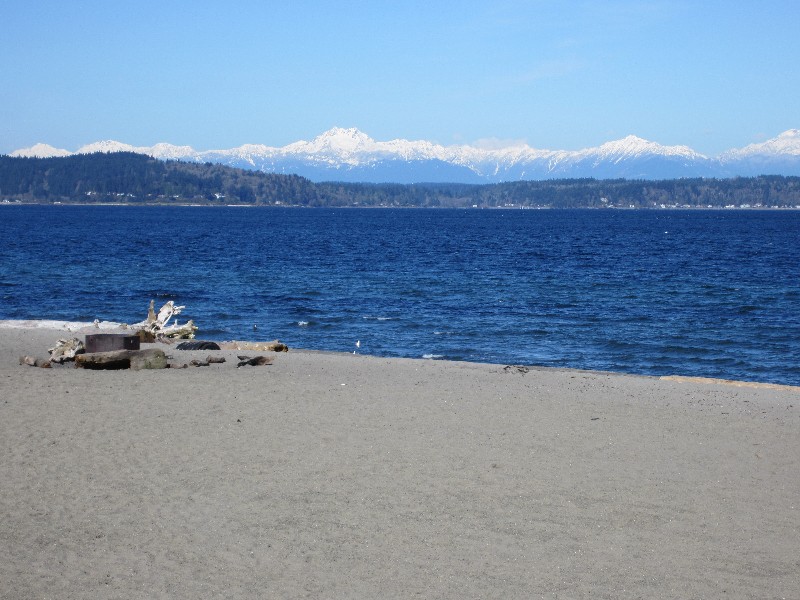 Alki Beach, Seattle with views of the Olympic Mountains