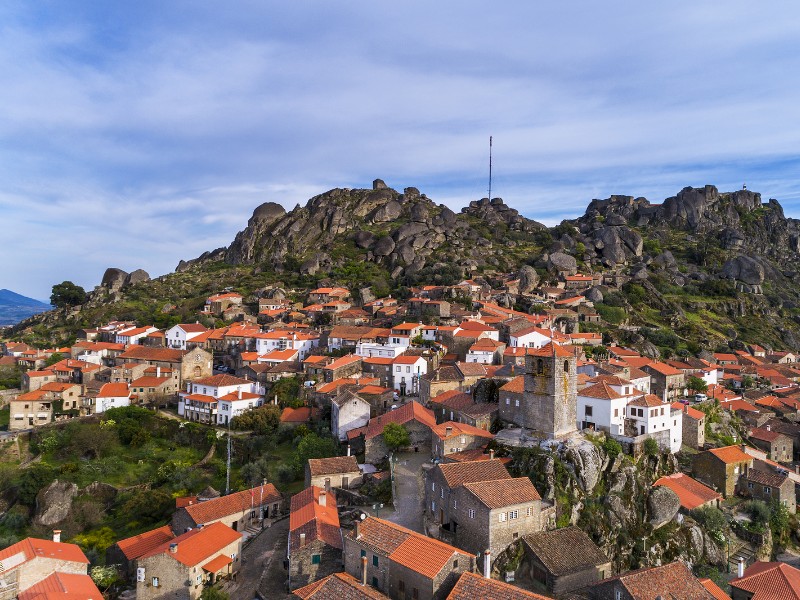 Aerial view of the historic village of Monsanto