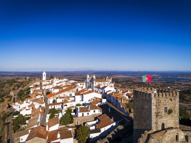 Aerial view of the historic village of Monsaraz