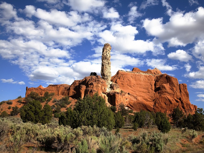 View of the red rock formations in Kodachrome Basin.