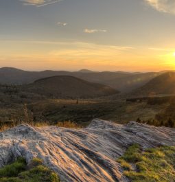 Sunset over the Blue Ridge Mountains near Brevard, North Carolina. Taken at Black Balsam Knob