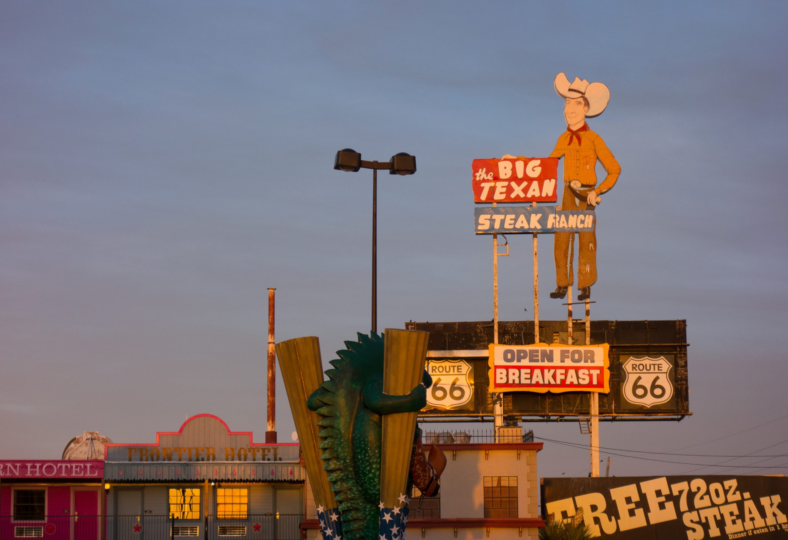 Famous Big Texan steakhouse on route 66 in Amarillo