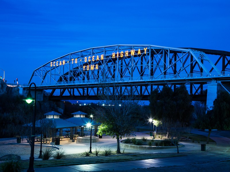 Ocean to Ocean Bridge in Yuma above Gateway Park