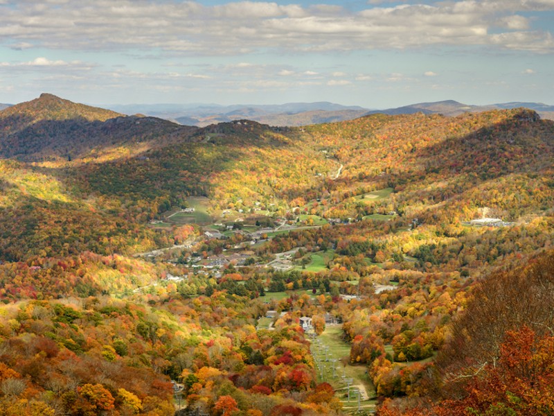 From the top of Sugar Mountain looking at Tyne Castle in Banner Elk, North Carolina