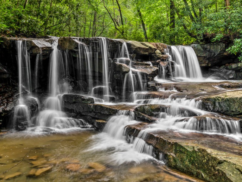 Jonathan Run is a beautiful stream with waterfalls at Ohiopyle State Park in the Laurel Highlands of southwestern Pennsylvania.