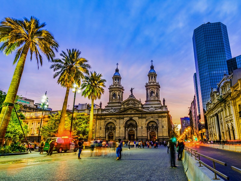 Plaza de Armas, main square of Chile's capital city, Santiago