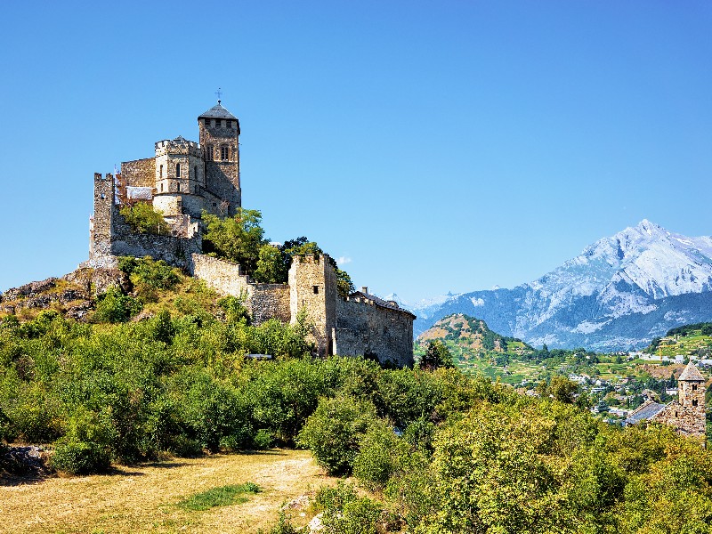 Ancient Valere Basilica at Sion Canton Valais, Switzerland