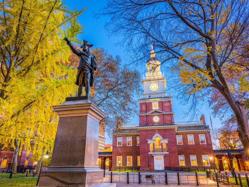 Exterior of Independence Hall in Philadelphia