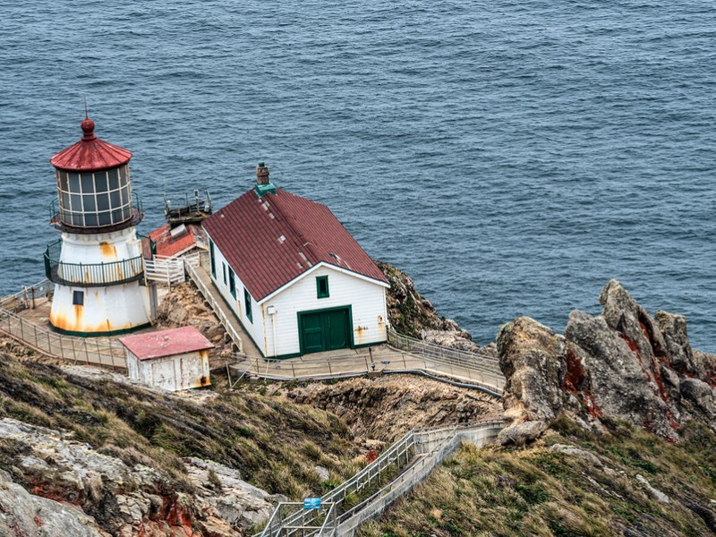 Point Reyes Lighthouse at the Point Reyes National Seashore, California 